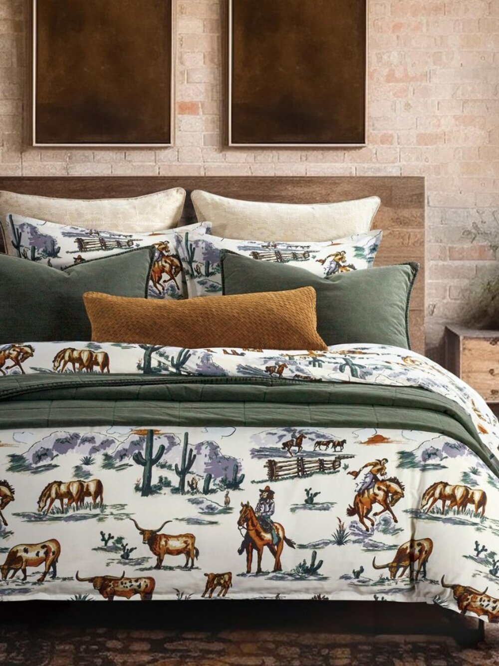 Ranch Life 3 Piece Queen Duffle Bag Reversible Duvet Cover Set